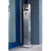 PREMIER HOME® HQ - Cubo de basura de metal de pie para restaurante de jardín- pub club (10 kg- plata resistente- delgado…
